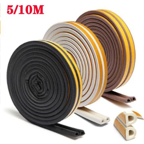 5/10 meters installed self-adhesive doors Windows sound-proof sealing strip window wood door joint windproof crash-proof rubber