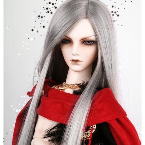 1/3 1/4 1/6 1/8 Bjd Sd Doll Wig Wire Long Grey Straight High Temperature BJD Super Hair Doll Wig