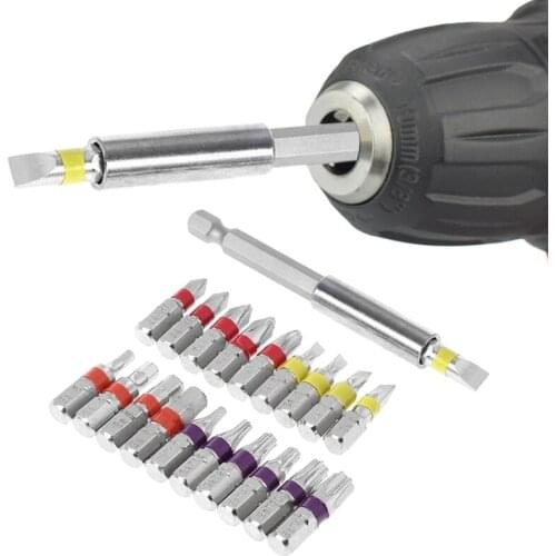 1 Set Hex Shank, Star-shaped Screwdriver Bit Commonly Used Screw Driver Bits Set And 75MM Extension Rod H3CF