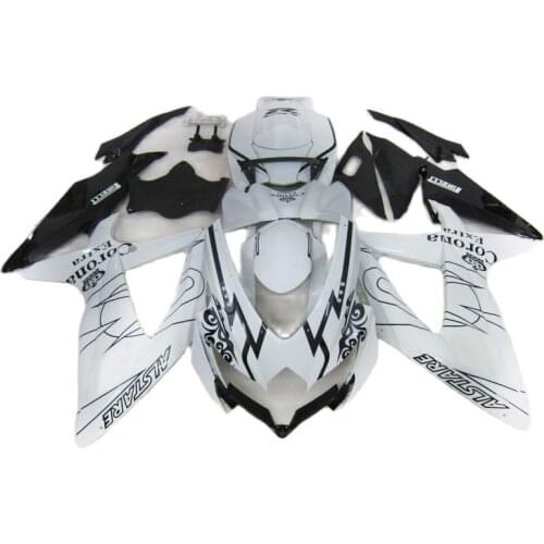 100% Fit Fairings for SUZUKI GSXR 600 750 2008 2009 2010 Black White Injection Fairing kit GSXR600 GSXR750 08 09 10 PL410