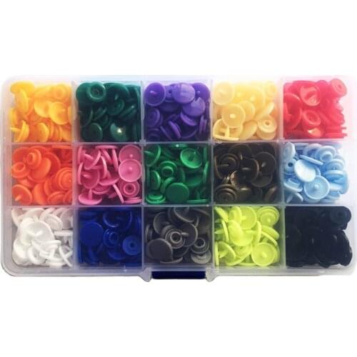 150Set KAM T5 12mm Round Plastic Snap Buttons (Put In Storage Box) For Baby Children Clothes DIY Sewing Accessories Press Button