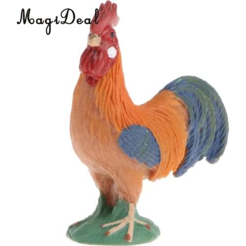 2' Lifelike Plastic Gallic Rooster Farm Animal Model Figure Figurine, Kids Children Learning Toy Gift