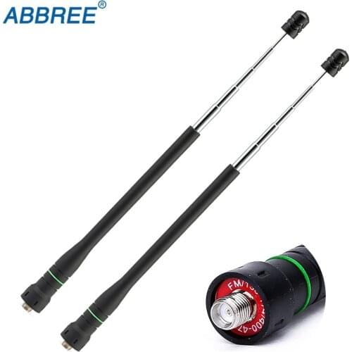 2pcs Abbree AR-775 Telescopic Antenna SMA-Femal VHF UHF Dual Band Antenna For Baofeng UV-5R UV-82 BF-888S GT-3 Walkie Talkie