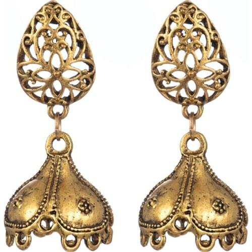 2020 Boho Afghan Ethnic Metal Earrings For Women Pendient Gold Flower Gyspy Alloy Ladies Indian Earring Jewelry
