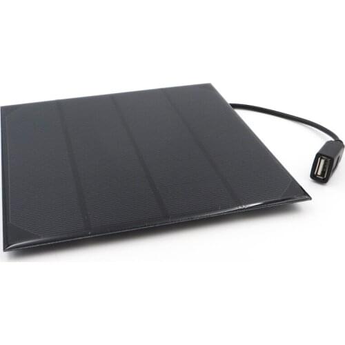 4.5W 6V Outdoor USB Solar Panel Battery Charger with 30cm cable For Mobile Phone Monocrystalline Solar Cell 5V USB output