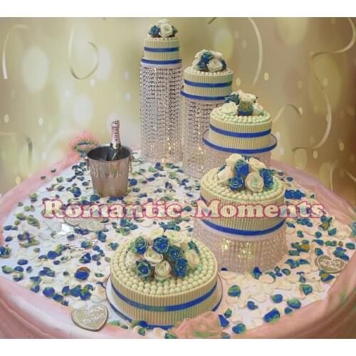 4PCS wedding cake stands crystal round wedding cake display