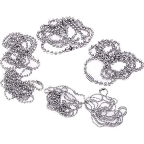 5Pcs 1.2-3.2mm Metal Stainless Steel Ball Bead Chain With Key Chain Dolls Label Connector for DIY Jewelry Making Accessories