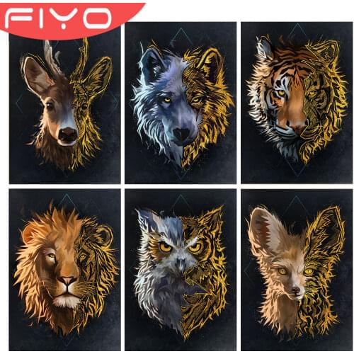 5D DIY Diamond Painting Wolf Tiger Lion Owl Animal Picture Full Diamond Art Mosaic Embroidery Cross Stitch Kits Home Decor
