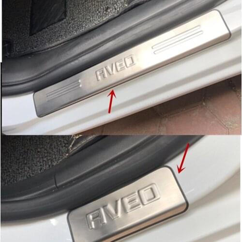 Car-styling freeshipping stainless steel scuff plate door sill 4pcs/set car accessories for Chevrolet Aveo