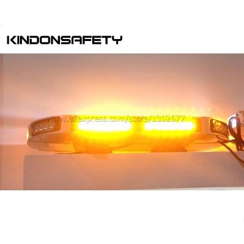 Free shipping! 500mm LED mini warning lightbar, strobe minibar with 48pcs GEN3 1W LEDs, aluminium housing, dual/multivolt 9-30V