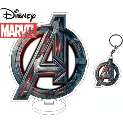 Disney Marvel Iron Man Captain America Acrylic Keychain Double-sided Transparent Desktop Decoration Pendant