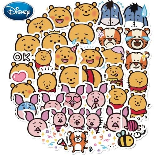 Disney 40pcs cute Pooh hand account sticker pack children graffiti stickers mobile phone computer waterproof emoticon stickers