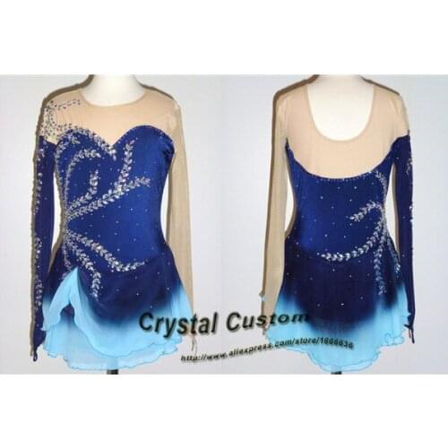 Custom Ice Figure Skating Dress For Kids Fashion New Brand Competition Figure Skating Dresses Crystal DR3652
