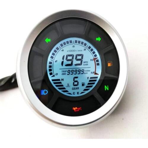 Display gauge universal speedometer+tachometer+odometer+oil level meter+beam turning light indicator for motorcycle instrument