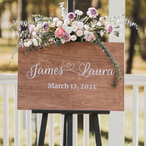 Personalized Rustic Wedding Welcome Sign Wood Wedding Decor Custom Name Date Sign Wedding Reception Welcome Sign Welcome Board