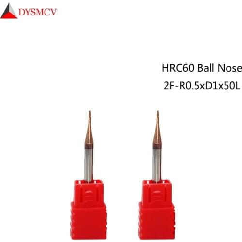 1 pc End Mills 1mm 1.5mm 2mm 2.5mm 4mm 5mm 6mm 8mm HRC60 2 Flute Solid Carbide Ball Nose EndMills CNC Lathe Milling Cutter Tools