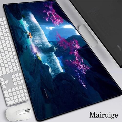 Waterfall Tree Dog Landscape Colorful Luminous RGB LED Gaming Mouse Pad Large Non-slip Keyboard Pad Mouse Pad Game Table Mat XXL