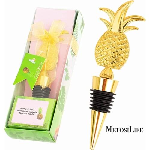 Creative Pineapple Wine Stopper for Wedding Birthday Anniversary Bridal Shower Party Gifts Souvenirs Decorations for Guest