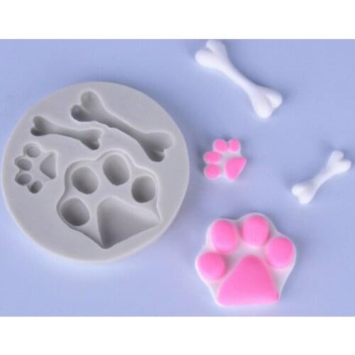Paws & Bones Molds Fondant Cakes Decor Tools Silicone Molds Sugarcraft Chocolate Baking Tools For Cakes Gumpaste Form