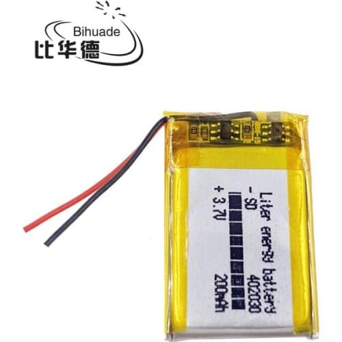 3.7V lithium polymer battery 042030 402030 200mah MP3 MP4 MP5