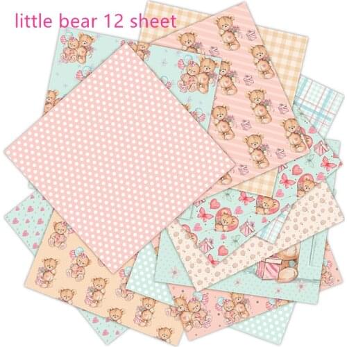 Bear VINTAGE Scrapbooking Pattern papers 6 inch decorative paper for DIY album scrapbook junk bullet journal supplies