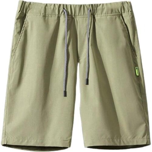Men Summer Shorts Skin-friendly Knee Length Sporty Drawstring Pockets Shorts for Sport