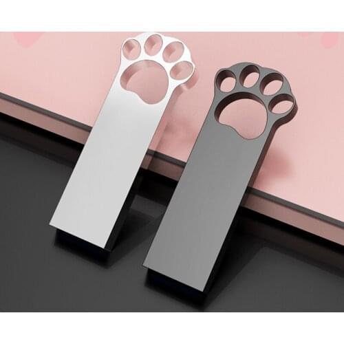 New ARS-11 USB Flash Drive 64GB 32GB 128GB 128GB Cute cat paw sShape Drive Waterproof U Disk Memoria Cel USB Stick Gift For girl