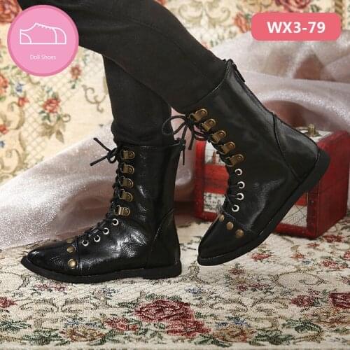 Shoes For Doll BJD Black PU Leather Fashion Mini Toy Boys Man Shoes 1/3 Doll for IP Hid ID72 Doll Accessories luodoll Shoes