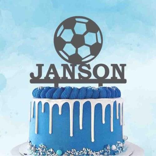 Personalized Football Cake Topper Custom Name Football Silhouettes For Football Fans Birthday Party Cake Decoration Topper