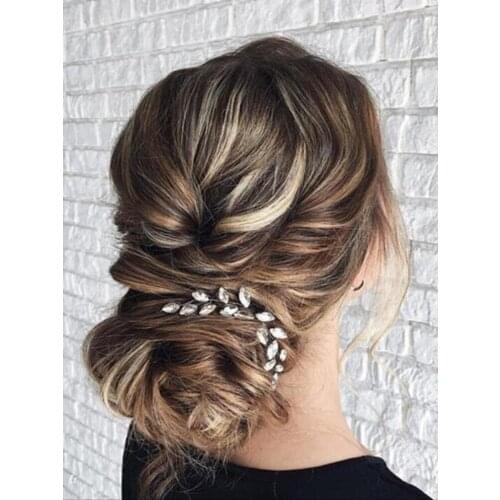 Simple Rhinestone Hair Jewelry Tiara Wedding Hair Vine for Party Bride Headdress For Hair Accessories Bridal Headwear Headband