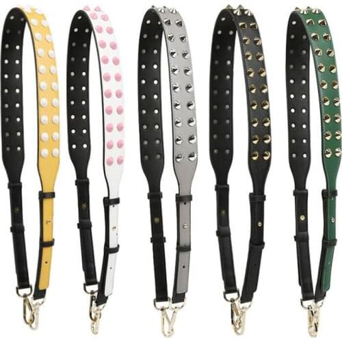 2021 Rivet Women Bag Strap Long pu Leather Straps for Handbags Lengthened Replacement Crossbody Shoulder Strap sangle sac STP154