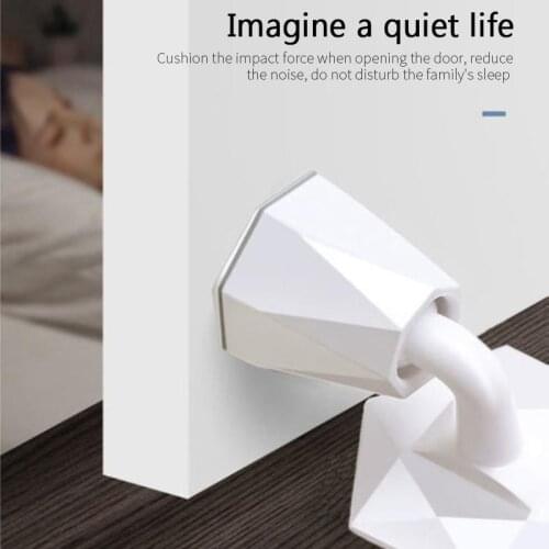Silicone Punch-free Self Adhesive Door Stopper Non Drilling Sticker Wall Protectors Anti-bump Door Holder Door Stop Wall Supplie