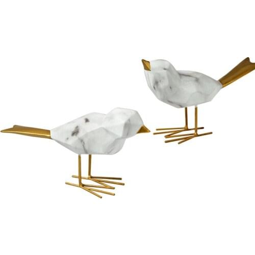 Nordic abstract bird art sculpture decoration Brief geometric art bird resin origami crafts desktop decoration