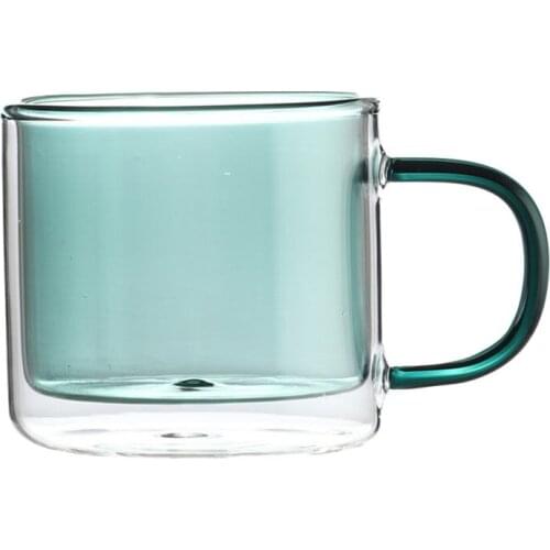 250ml Double Wall Glass Cup Beer Coffee Cylindrical Milk Cup Heat Resistant Drink Mug Beer Tea Mugs Transparent Drinkware 11