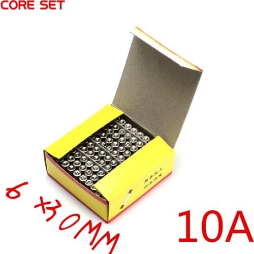100pcs/Box 6x30MM 10A 250V Glass Tube Fuses High Quality Quick Fast Blow Glass fuse