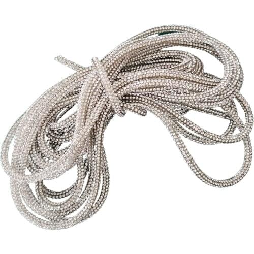 Rhinestones Tube for Crafts Bling Rhinestone Rope Glitter Cord Tube for DIY bows 50cm