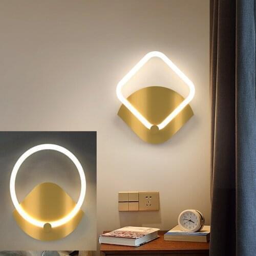 14W LED Wall Lamp Lustre Gold bedside light creative wall light modern aisle lamp alluminum+Acrylic 110-240V drop shipping