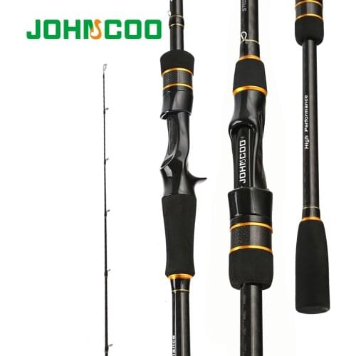JOHNCOO Carbon Spinning Rod Casting Booster Jigging Rod 2 Sections Fishing pole Ex-Fast Fishing Rod 2.1m ML M 2 Tips 5-28g