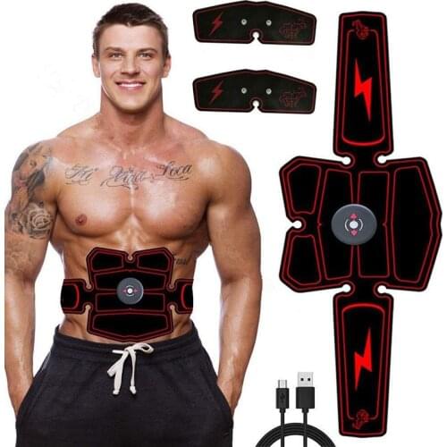 Vibration Abdominal Muscle Trainer Abs Stimulator Body Slimming Machine Fat Burning Fitness Massage Exercise Belt Gym Equipment