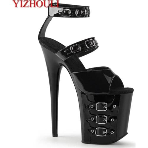 20 cm waterproof platform buckle decoration, black ankle strap buckle, 8 inch stiletto/pole dancing model walking sandals