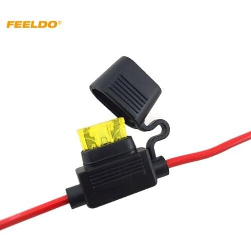 FEELDO 1Pc Waterproof Car Auto 10/15/20/30A Amp In Line Blade Fuse Holder Fuses #AM5458