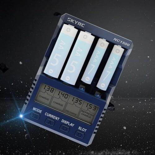 SKYRC NC1500 5V 2.1A 4 Slots LCD AA/AAA Battery Charger & Analyzer NiMH Batteries Charger Discharge & Refresh
