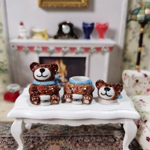 1Pc 1:12 Dollhouse Miniature Ceramics Cute Candy Jar Candy Bottle Model Doll Decor Toy 2.3x2.8cm