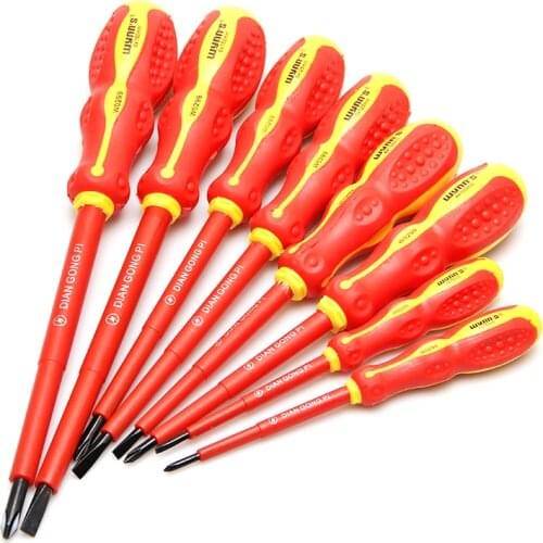 1 Piece 3*75-6*150mm Insulated Screwdriver CR-V Phillips Slotted Screwdrivers Magnetic Screw Bolt Driver Screw-driving Tools