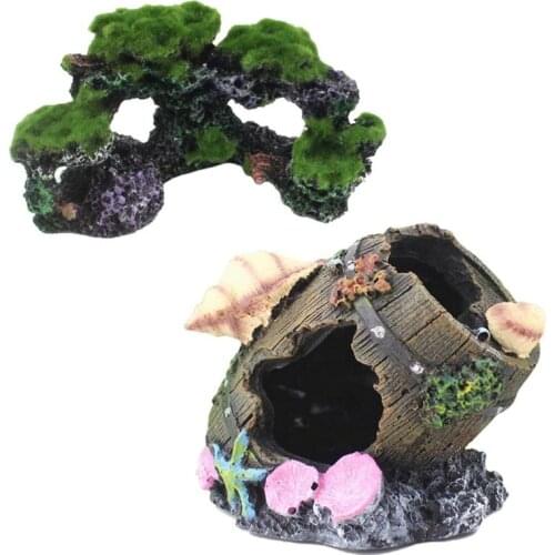 1 Piece Rockery Stone Fish Tank Landscaping Aquarium Decoration Hiding Cave Tree Fish Tank Ornament Decoration Cave Pet Supplies