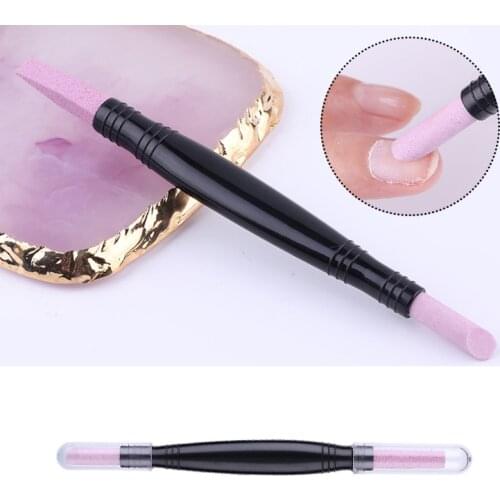 1pcs Double-headed Quartz Stone Scrub Pen for Nails Cuticle Remover Pusher Nail Trimmer Dead Skin Remover Nail Art Care Tool