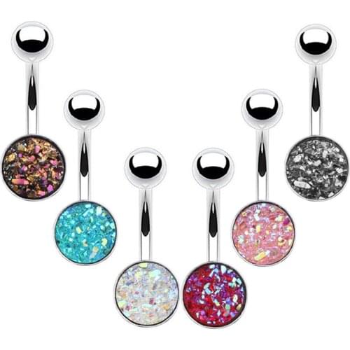 1Pc Surgical Steel Belly Piercings Sexy Crystal Rhinestone Belly Button Rings Navel Piercing Ombligo 5mm Body Pircings Jewelry