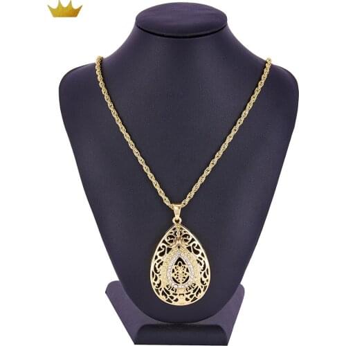 2020 AUG Moroccan Caftan wedding gold color necklace with pendant for women fashion jewelry