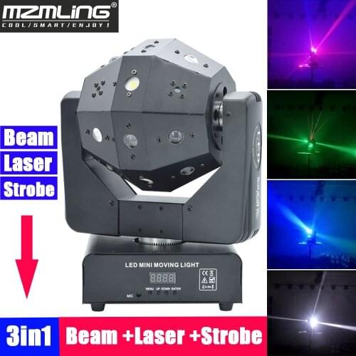 3in1 Beam /Laser/Strobe Light 16x3w Moving Head Light Football DMX512 Laser Light DJ /Bar /Party /Show /Stage Light