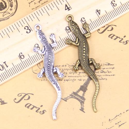 8pcs Charms lizard gecko 56x15mm Antique Pendants,Vintage Tibetan Silver Jewelry,DIY for bracelet necklace